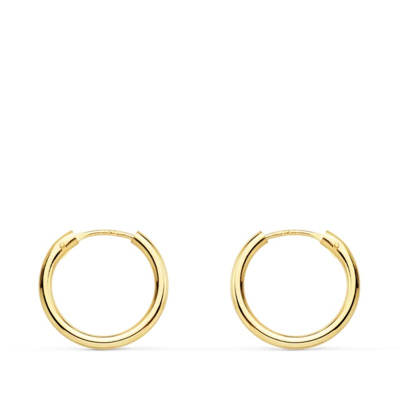Aros Oro Amarillo Redondos Lisos Ligeros 14X1.50 Mm oro 18k