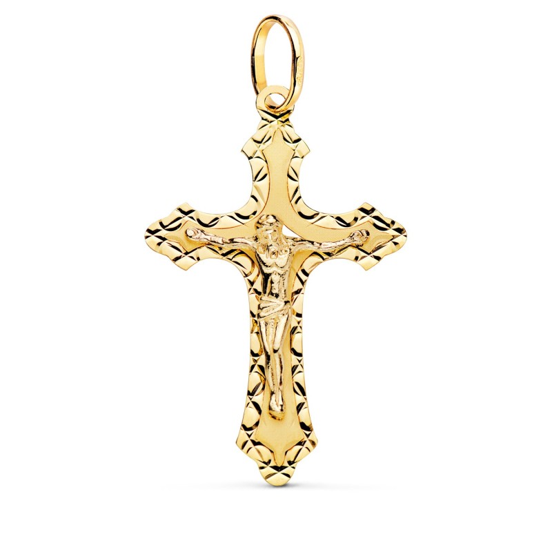 Cruz Oro Amarillo Con Cristo Tallada 35X22 Mm oro 18k