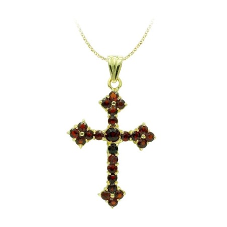 Cruz Oro Amarillo Con Granate 47X31 Mm oro 18k