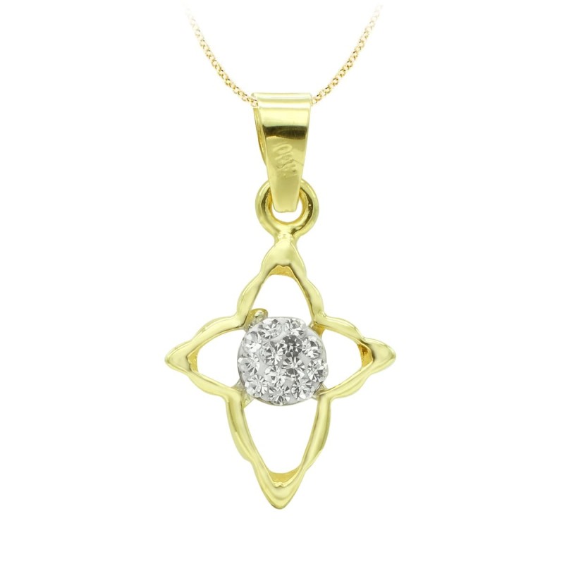 Cruz Oro Bicolor Circonita 14X11 Mm oro 18k