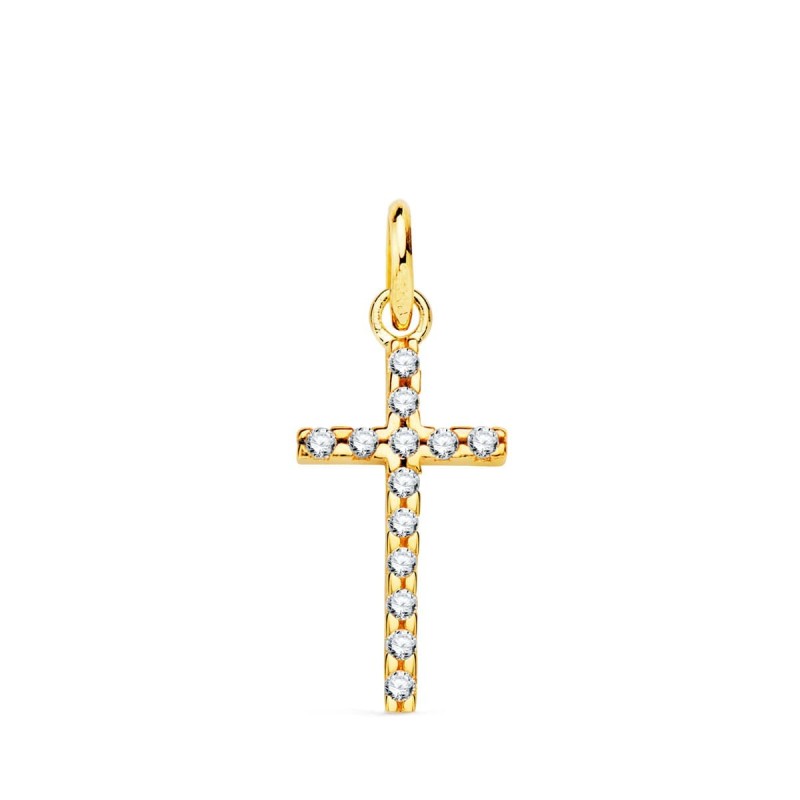 Cruz Oro Amarillo Circonita 16X9 Mm oro 18k