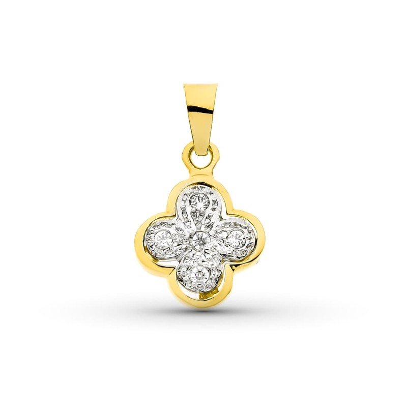 Cruz Oro Bicolor Con Circonita 14X11 Mm oro 18k