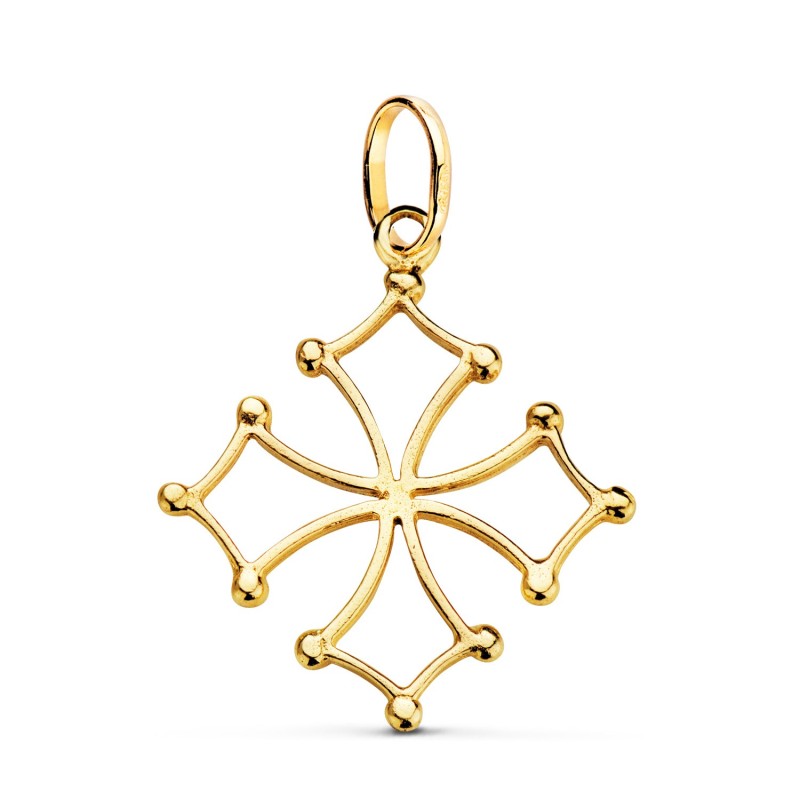 Colgante Cruz De Occitania Oro Amarillo. 28 X 24 Mm oro 18k