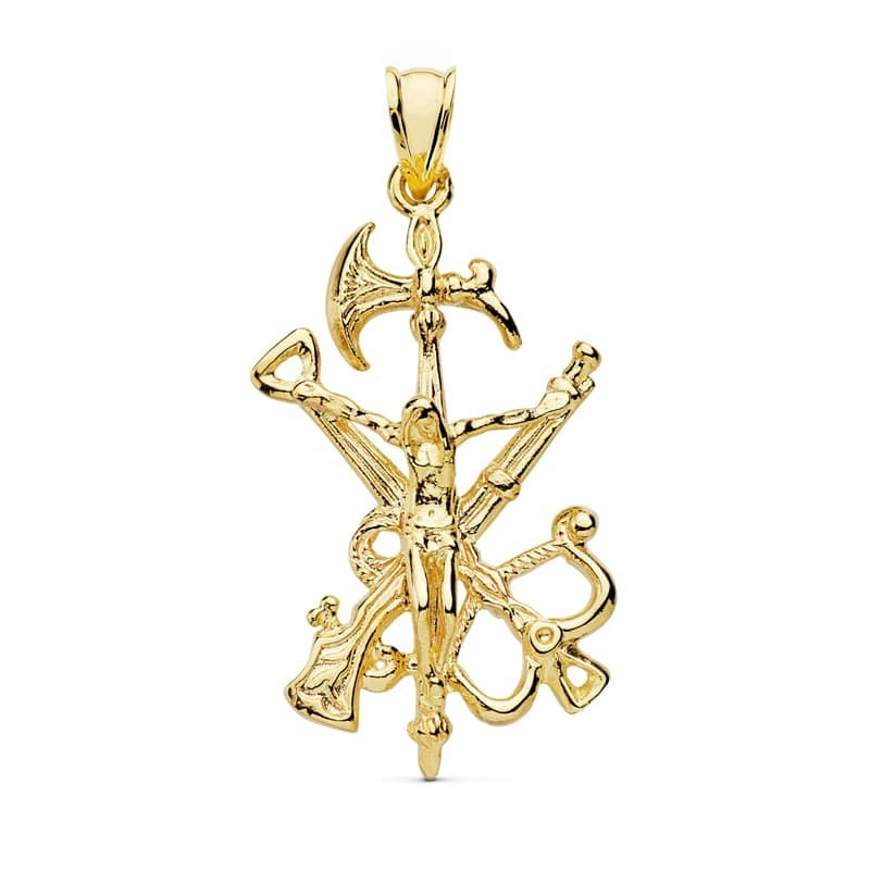 Colgante Cruz Cristo Legion Oro Amarillo 44X22 Mm oro 18k