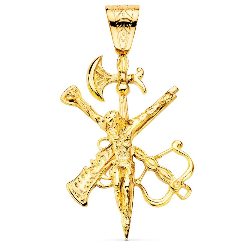 Cruz Oro Amarillo Legionario Sin Corona 55X40 Mm oro 18k