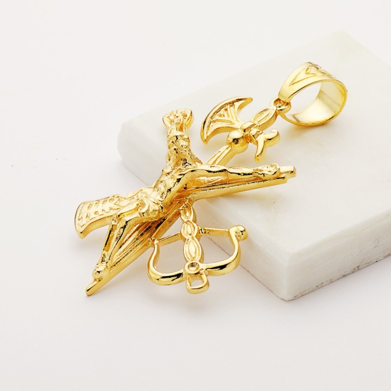 Cruz Oro Amarillo Legionario Sin Corona 55X40 Mm oro 18k
