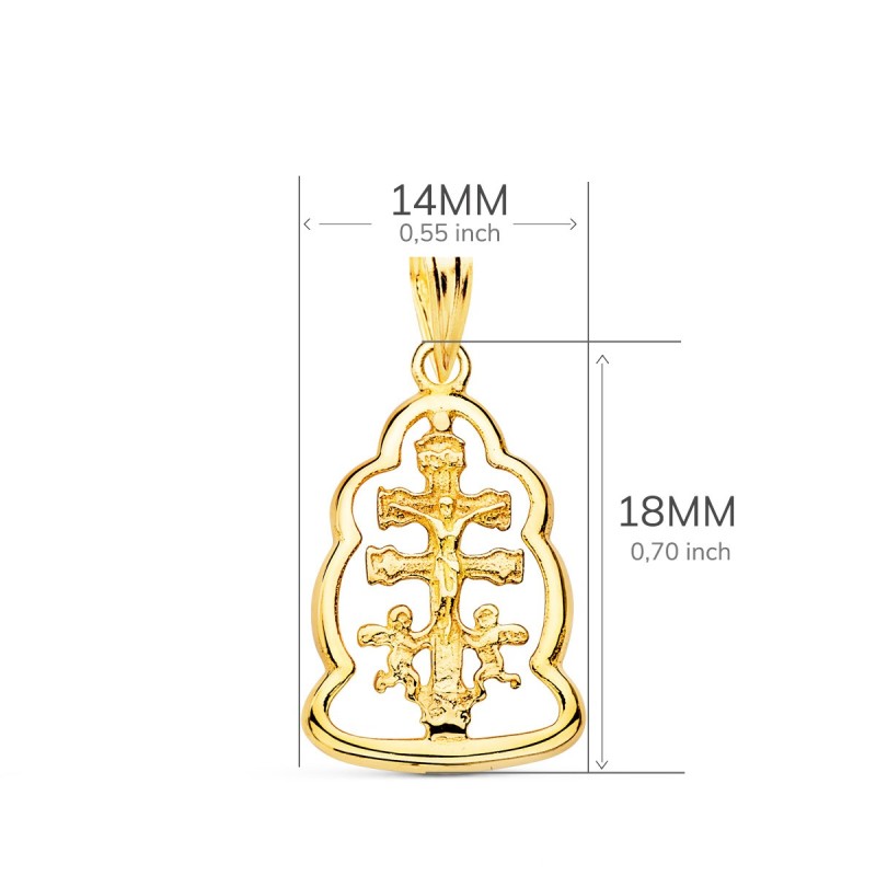 Colgante Cruz De Caravaca Orla Oro Amarillo 18X14 Mm oro 18k