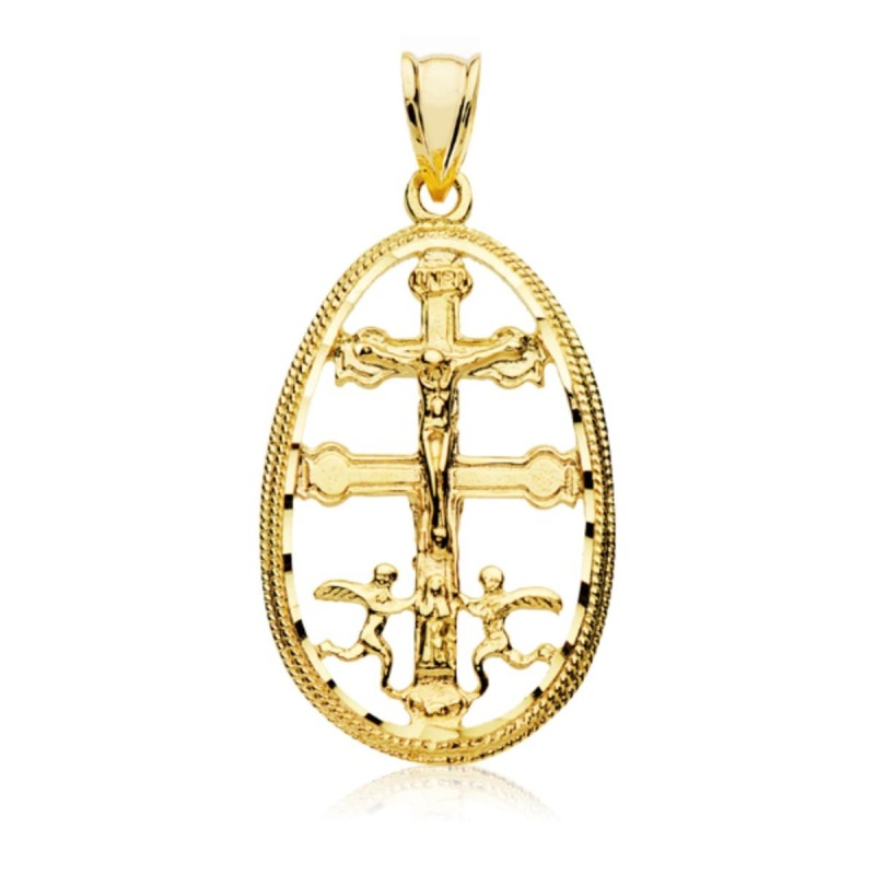 Colgante Cruz De Caravaca Cerco Oro Amarillo 30X18 Mm oro 18k