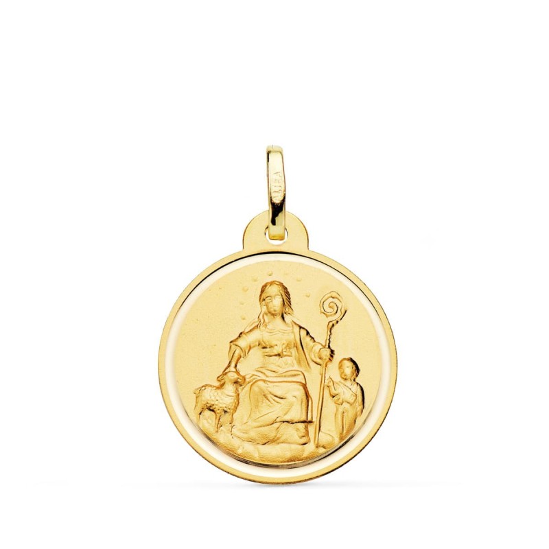 Medalla Oro Amarillo Divina Pastora Bisel 20 Mm oro 18k