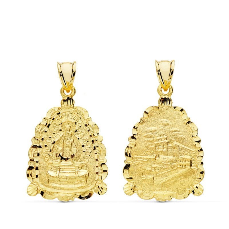 Medalla Oro Amarillo Virgen De La Cabeza Andujar Con Santuario 28X22 Mm oro 18k
