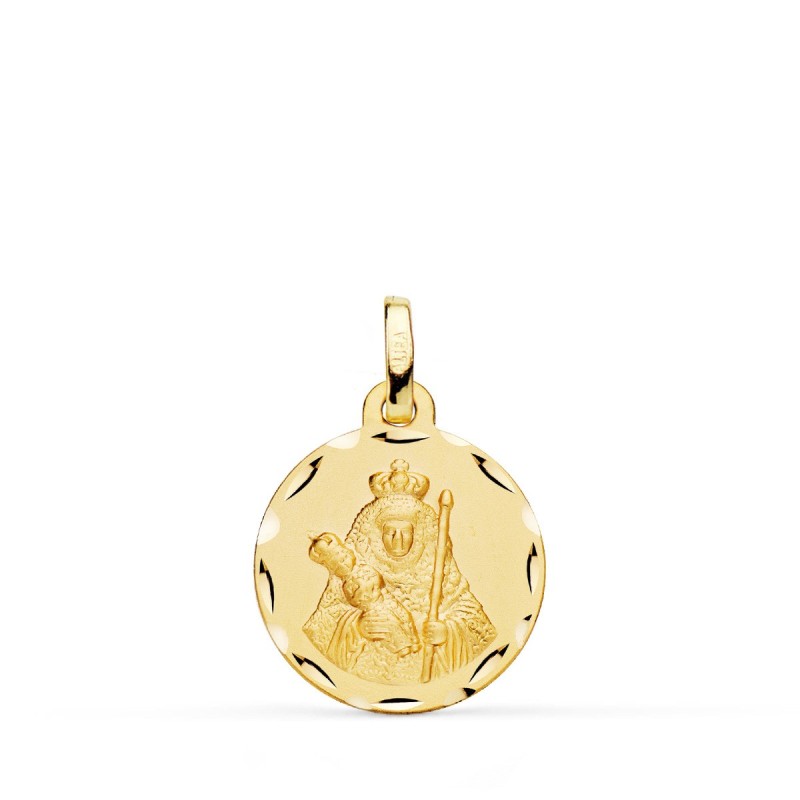 Medalla Oro Amarillo Nuestra Señora De La Candelaria Tallada 16 Mm oro 18k