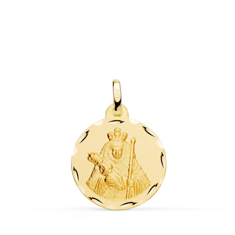 Medalla Oro Amarillo Nuestra Señora De La Candelaria Tallada 18 Mm oro 18k