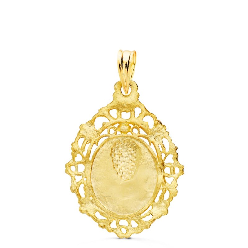 Medalla Oro Amarillo Virgen De La Macarena Cerco Filigrana 27X20 Mm oro 18k
