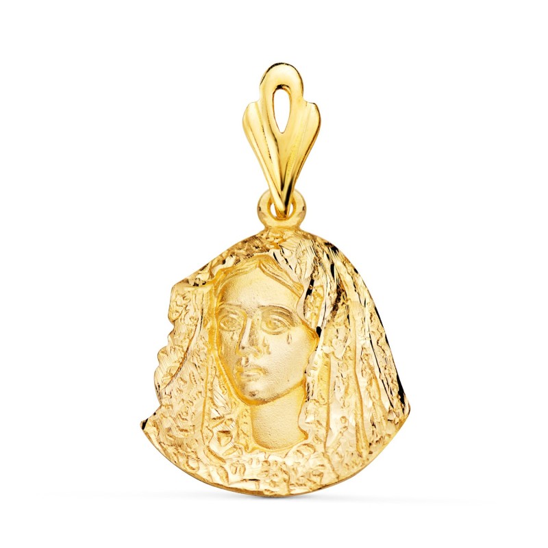 Medalla Oro Amarillo Silueta Virgen Macarena 21X20 Mm oro 18k