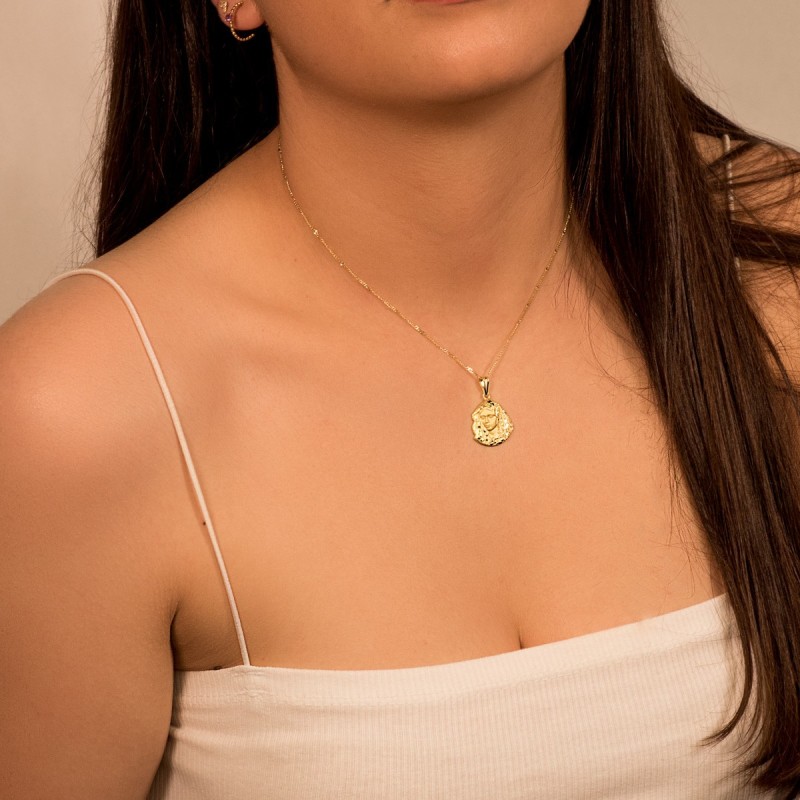 Medalla Oro Amarillo Virgen De La Macarena Silueta 24 X 19 Mm oro 18k