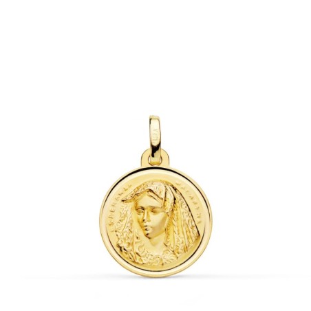 Medalla Oro Amarillo Virgen Macarena Bisel 16 Mm oro 18k