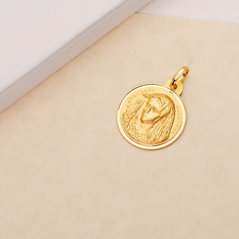 Medalla Oro Amarillo Virgen Macarena Bisel 20 Mm oro 18k