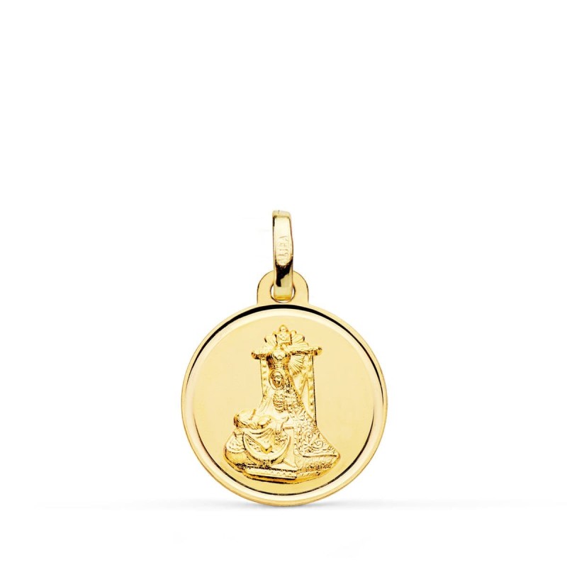 Medalla Oro Amarillo Virgen De Las Angustias Bisel 16 Mm oro 18k