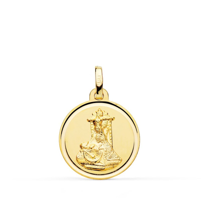 Medalla Oro Amarillo Virgen De Las Angustias Bisel 18 Mm oro 18k