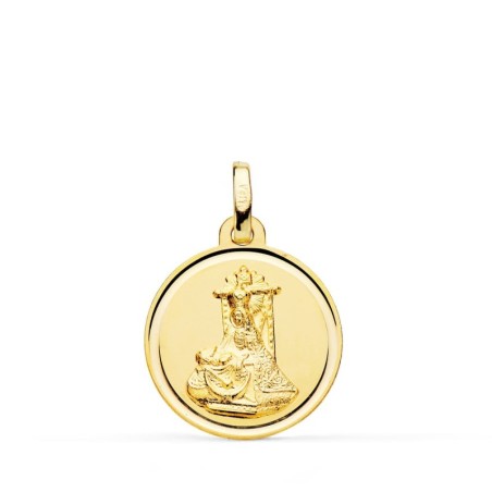 Medalla Oro Amarillo Virgen De Las Angustias Bisel 20 Mm oro 18k