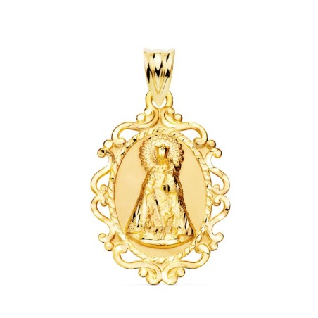 Medalla Oro Amarillo Virgen De Los Desamparados Cerco 31X21 Mm oro 18k