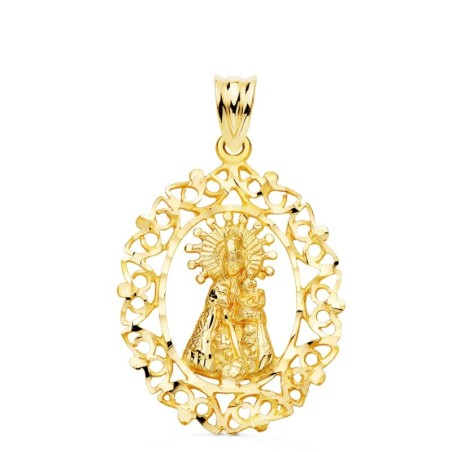 Medalla Oro Amarillo Virgen Desamparados Cerco Calado 28X21 Mm oro 18k