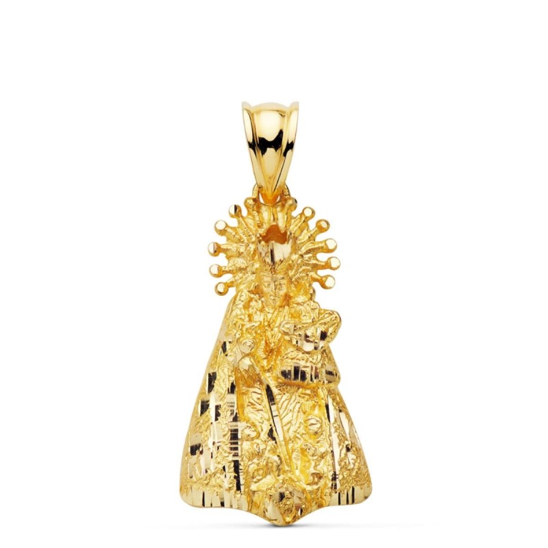 Medalla Colgante Oro Amarillo Virgen De Los Desamparados Silueta 23 X14 Mm oro 18k