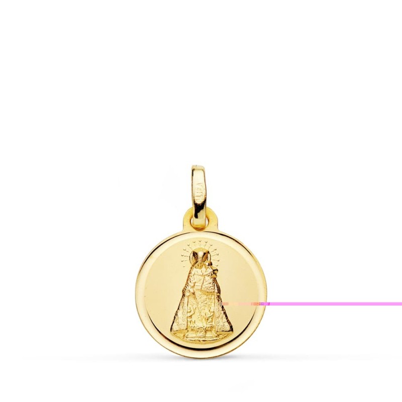 Medalla Oro Amarillo Virgen De Los Desamparados 14 Mm Bisel oro 18k