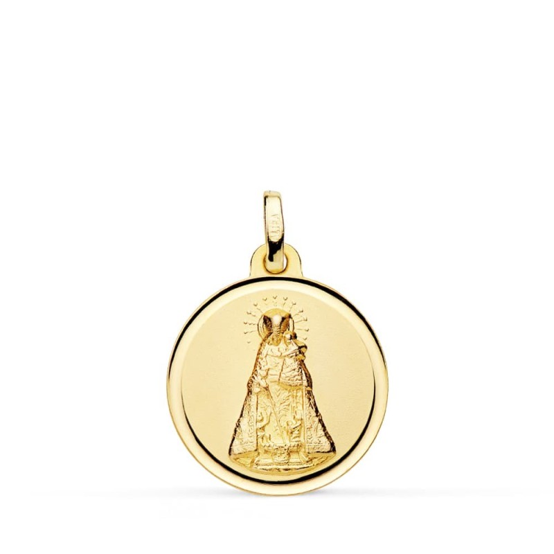 Medalla Oro Amarillo Virgen De Los Desamparados Bisel 18 Mm oro 18k