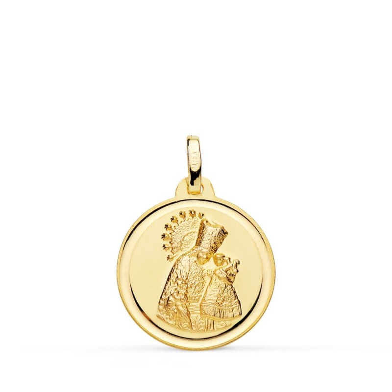 Medalla Oro Amarillo Virgen De Los Desamparados Bisel 20 Mm oro 18k