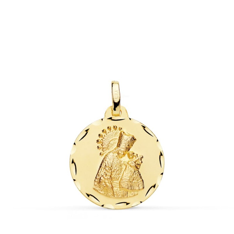 Medalla Oro Amarillo Virgen De Los Desamparados Talla Clasica 18 Mm oro 18k