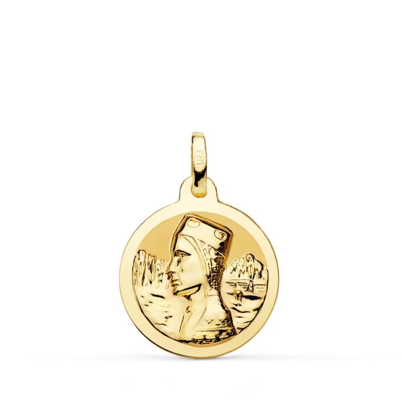 Medalla Oro Amarillo Virgen De Montserrat Brillo 18 Mm oro 18k