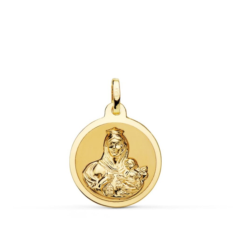 Medalla Oro Amarillo Virgen Del Carmen Brillo 18 Mm oro 18k
