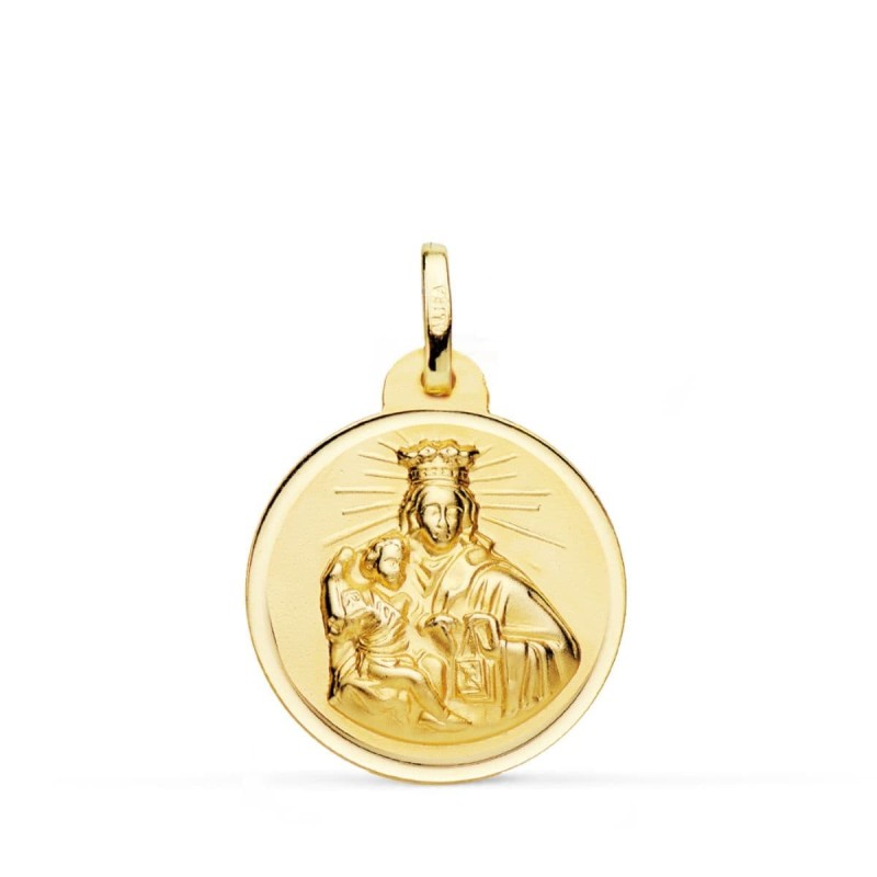 Medalla Oro Amarillo Virgen Maria Del Carmen 24 Mm oro 18k