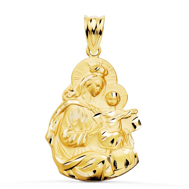 Medalla Oro Amarillo Virgen Del Carmen Silueta Tallada 24X19 Mm oro 18k