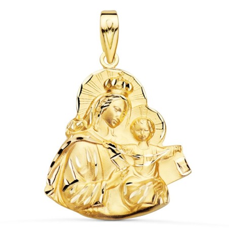 Medalla Oro Amarillo Virgen Del Carmen Silueta Tallada 25X23 Mm oro 18k