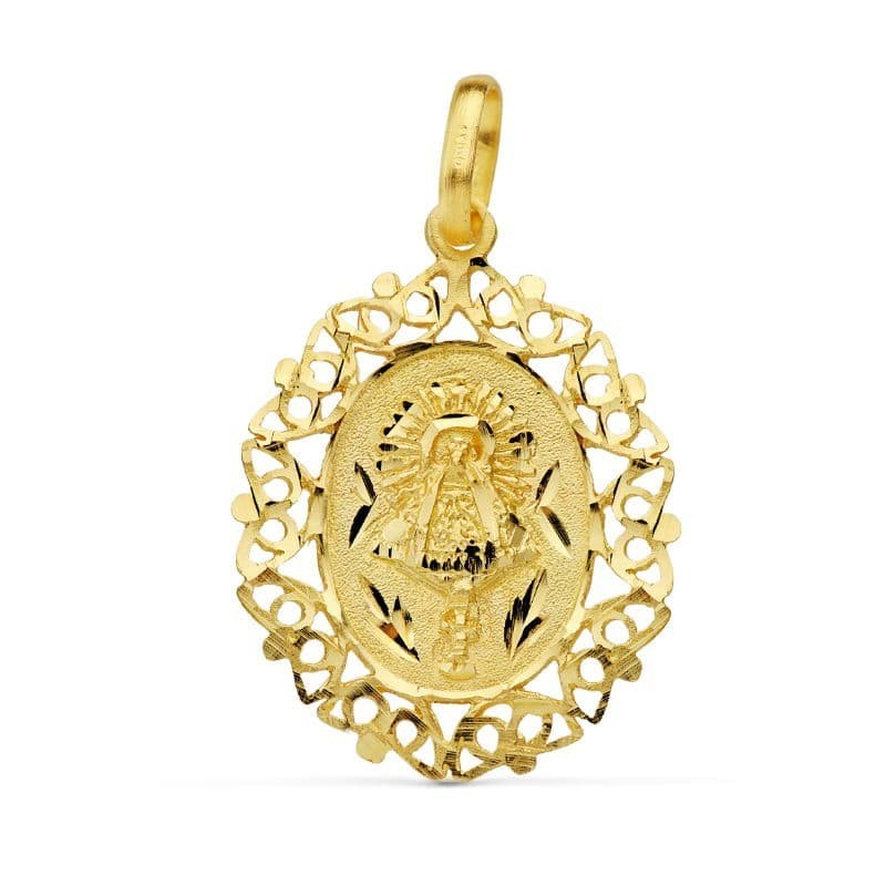 Medalla Oro Amarillo Virgen Del Pilar Cerco 29X21 Mm oro 18k