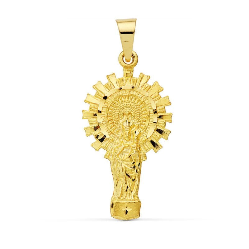 Medalla Oro Amarillo Virgen Del Pilar Silueta 32X17 Mm oro 18k