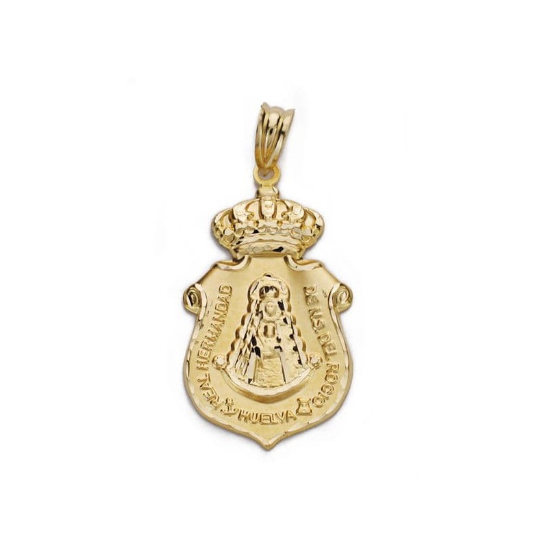 Colgante Oro Amarillo Escudo Del Rocio 30 Mm oro 18k