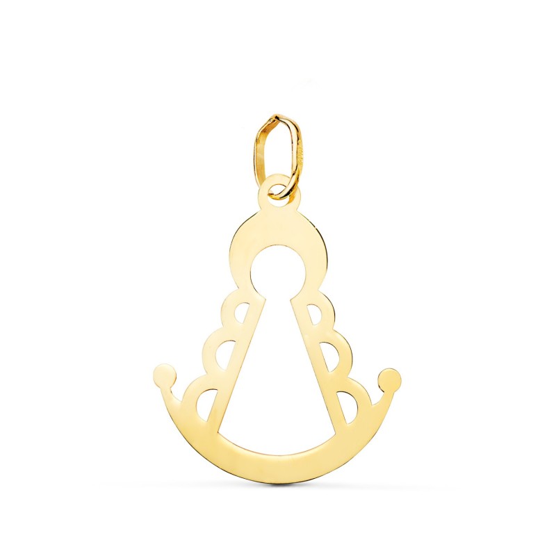 Colgante Oro Amarillo Virgen Rocio Silueta Brillo. 20 X 16 Mm oro 18k