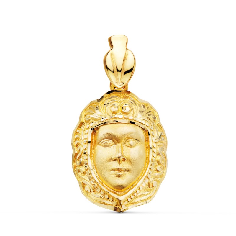 Colgante Oro Amarillo Rostro Virgen Del Rocio 26 X 18 Mm oro 18k