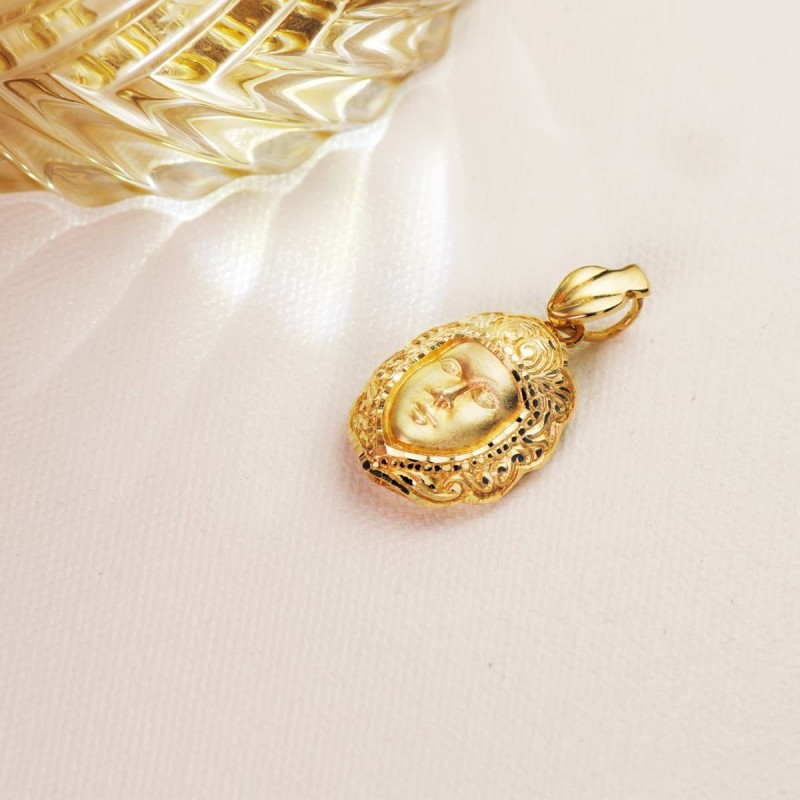 Colgante Oro Amarillo Rostro Virgen Del Rocio 26 X 18 Mm oro 18k