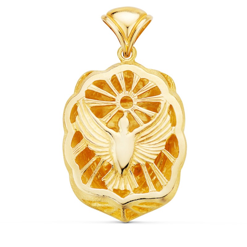 Colgante Oro Amarillo Rostro Virgen Del Rocio 35X25 Mm oro 18k