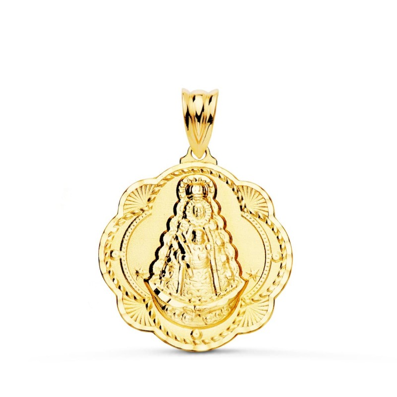 Medalla Oro Amarillo Virgen Del Rocio Pandereta 25X22 Mm oro 18k