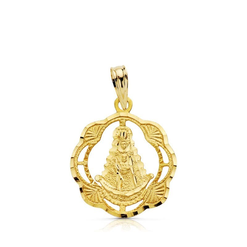 Medalla Oro Amarillo Virgen Del Rocio Pandereta 20X17 Mm oro 18k