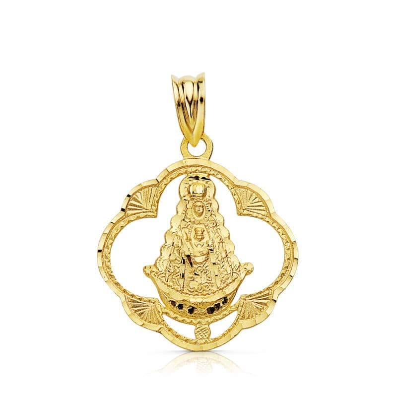 Medalla Oro Amarillo Virgen Del Rocio Pandereta 25X22 Mm oro 18k