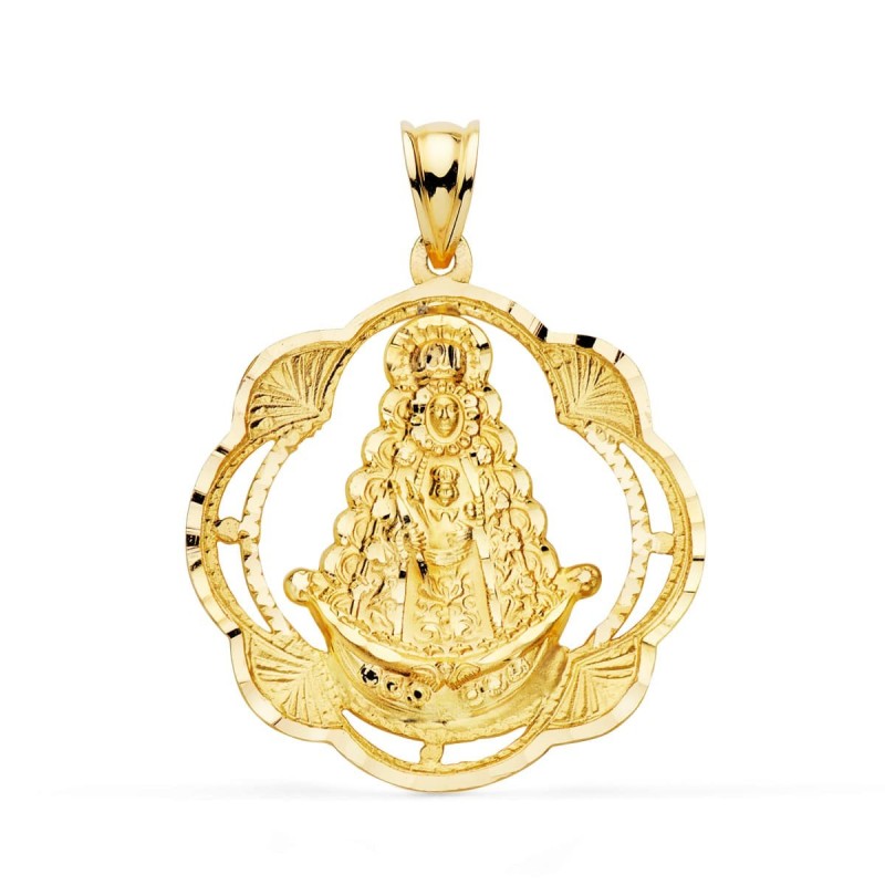Medalla Oro Amarillo Virgen Del Rocio Pandereta 31X28 Mm oro 18k