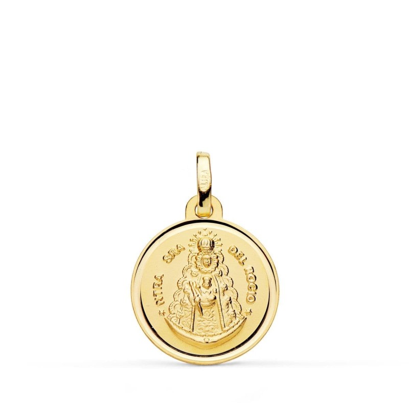 Medalla Oro Amarillo Virgen Del Rocio Bisel 16 Mm oro 18k