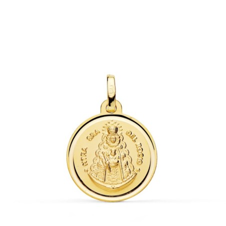 Medalla Oro Amarillo Virgen Del Rocio Bisel 18 Mm oro 18k