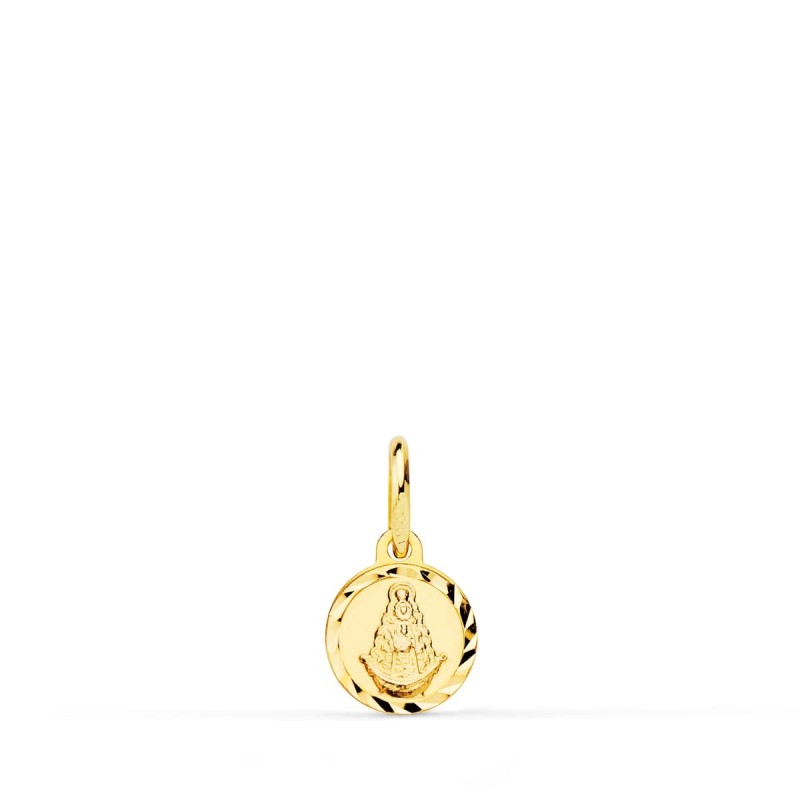 Medalla Oro Amarillo Lenteja Virgen Del Rocio Talla Helice 8 Mm oro 18k